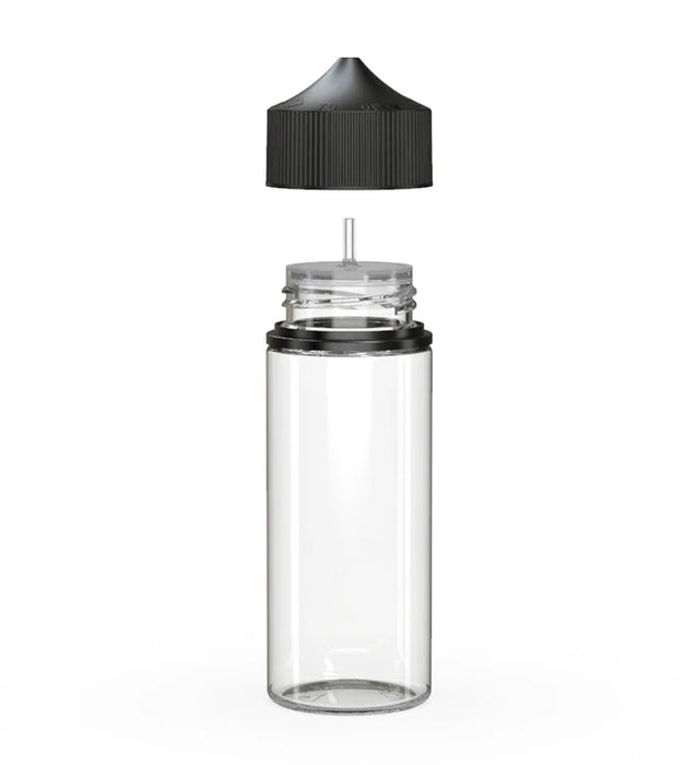 Genuine Chubby Gorilla bottles 120mL V3 Clear w Black cap CGUB1-120MLV3-CLRBK