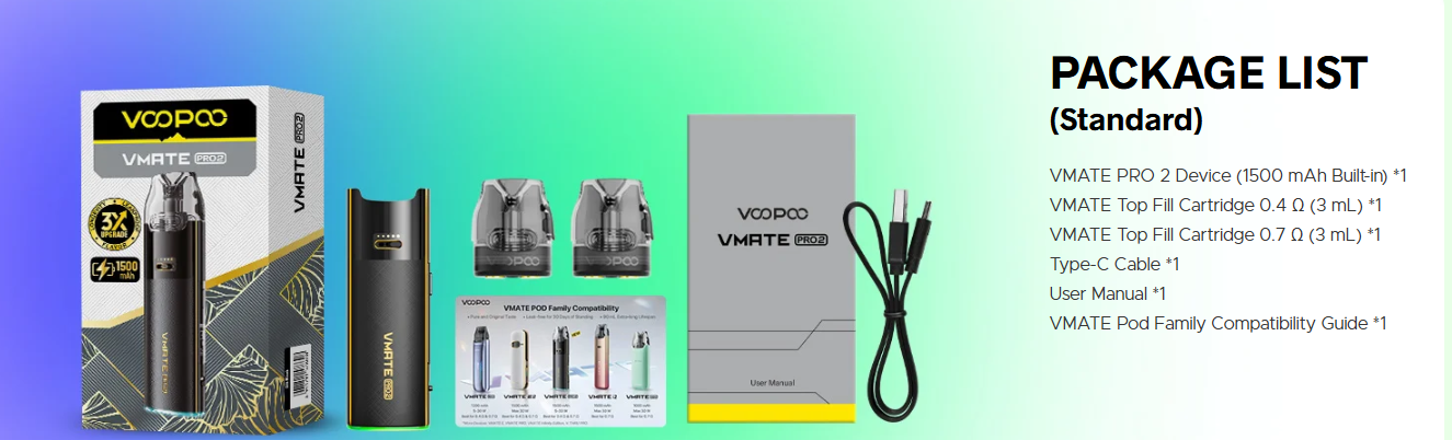 Voopoo Vmate Pro 2 Pod System Kit 1500mAh 3ml 30W