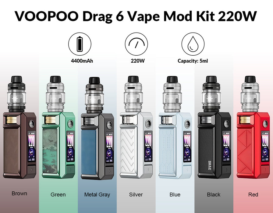 VOOPOO Drag 6 Mod Kit with Uforce-X Tank II 4400mAh 5ml (Max 220W)