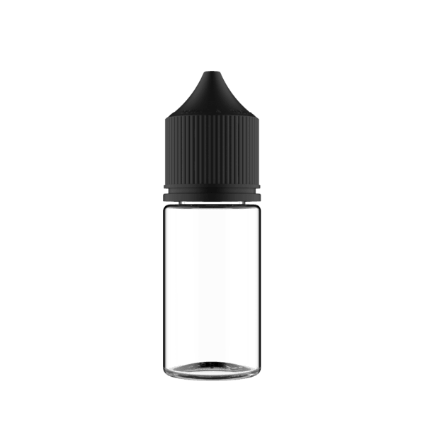 Genuine Chubby Gorilla bottles 30mL V3 Clear w Black cap CGUB1-30MLSC-BK - Lion Labs Wholesale