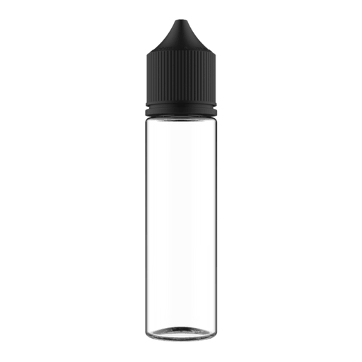 Genuine Chubby Gorilla bottles 60mL V3 Clear w Black cap CGUB1-60MLV3-BK - Lion Labs Wholesale