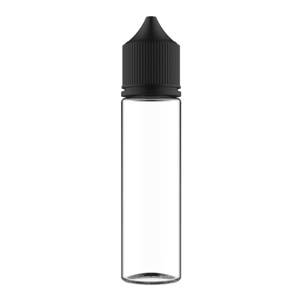 Genuine Chubby Gorilla bottles 60mL V3 Clear w Black cap CGUB1-60MLV3-BK - Lion Labs Wholesale